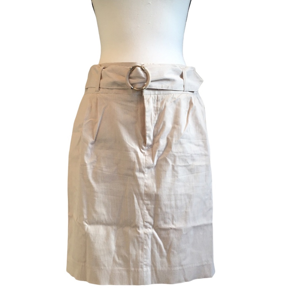 rafaella PETITE Beige and White Striped Skirt, 12P